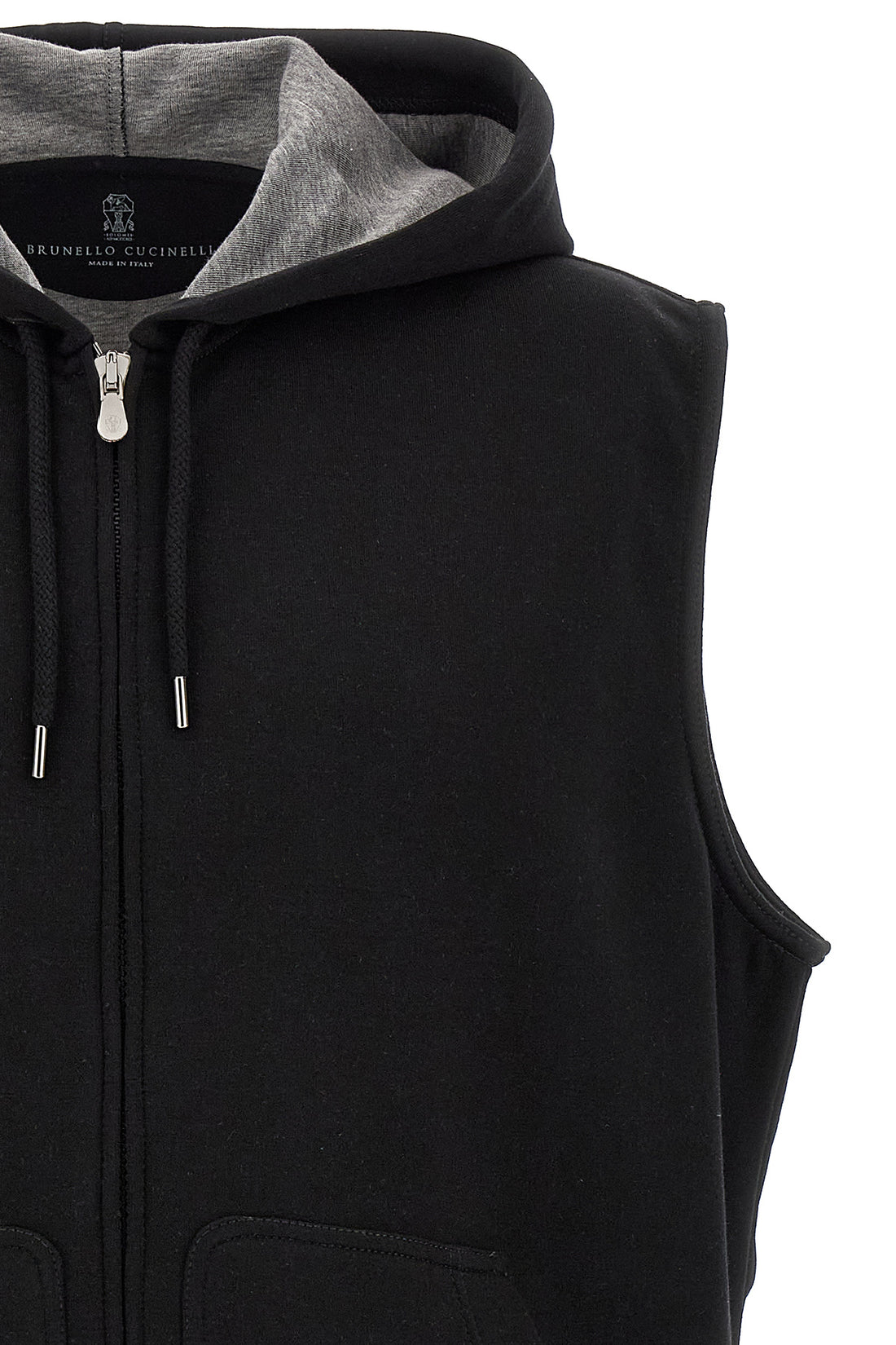 BRUNELLO CUCINELLI M hooded vest in cotton blend