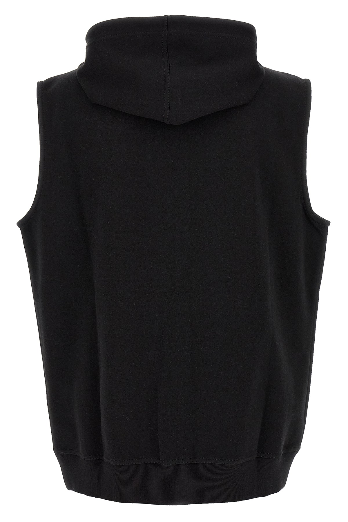 hooded vest in cotton blend
