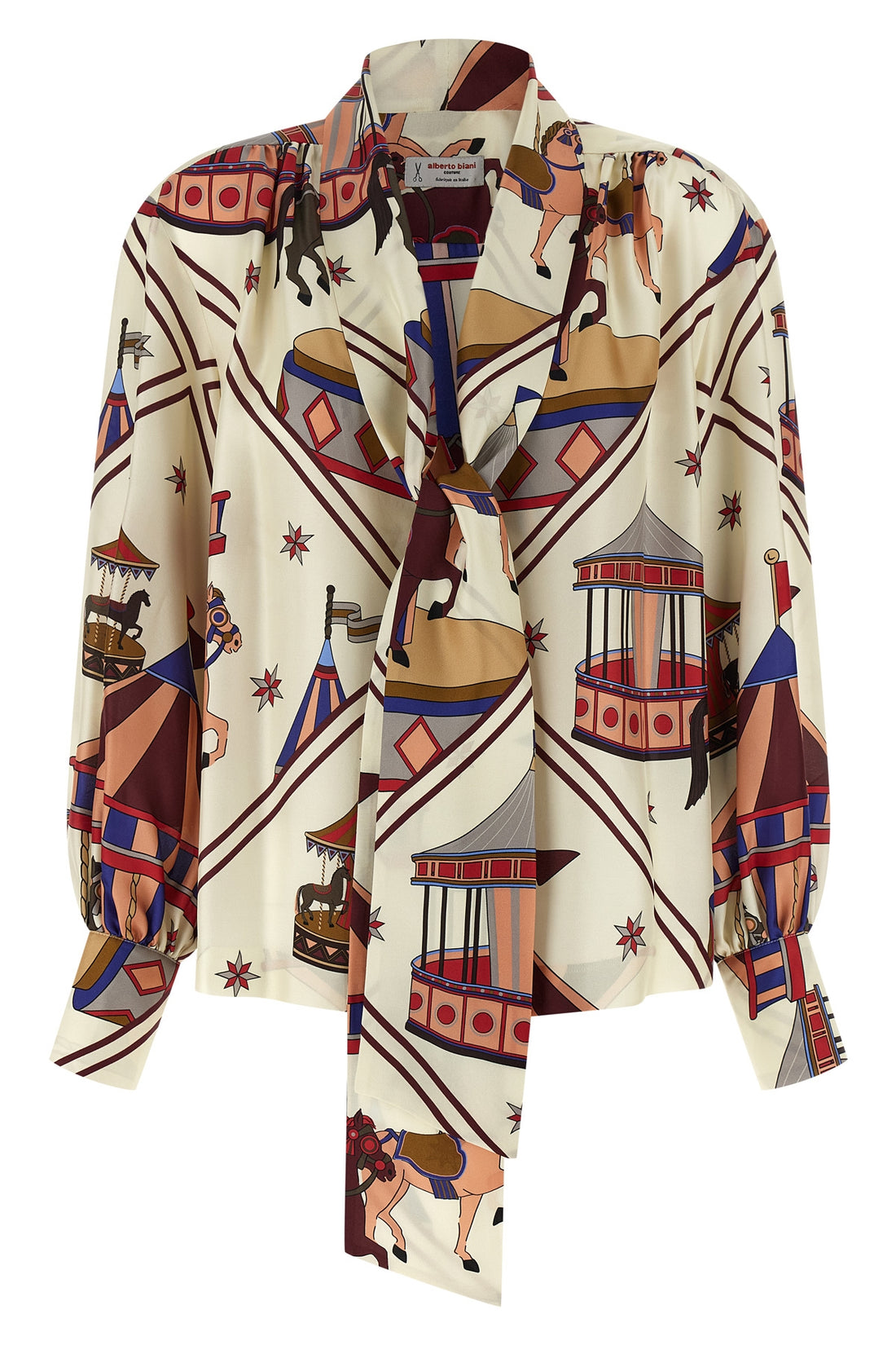ALBERTO BIANI 40 circo print silk shirt