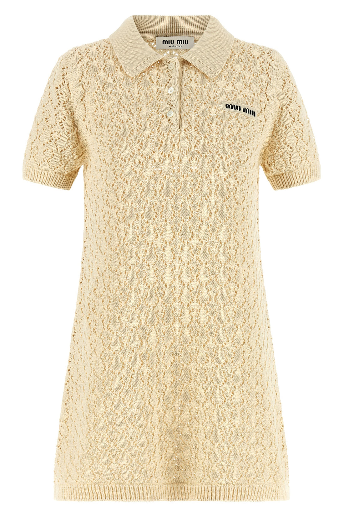 MIU MIU 40 knitted openwork cotton mini dress