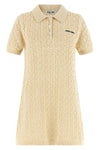 knitted openwork cotton mini dress