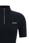 the miu miu ribbed knit mini dress is made of pure cotton
