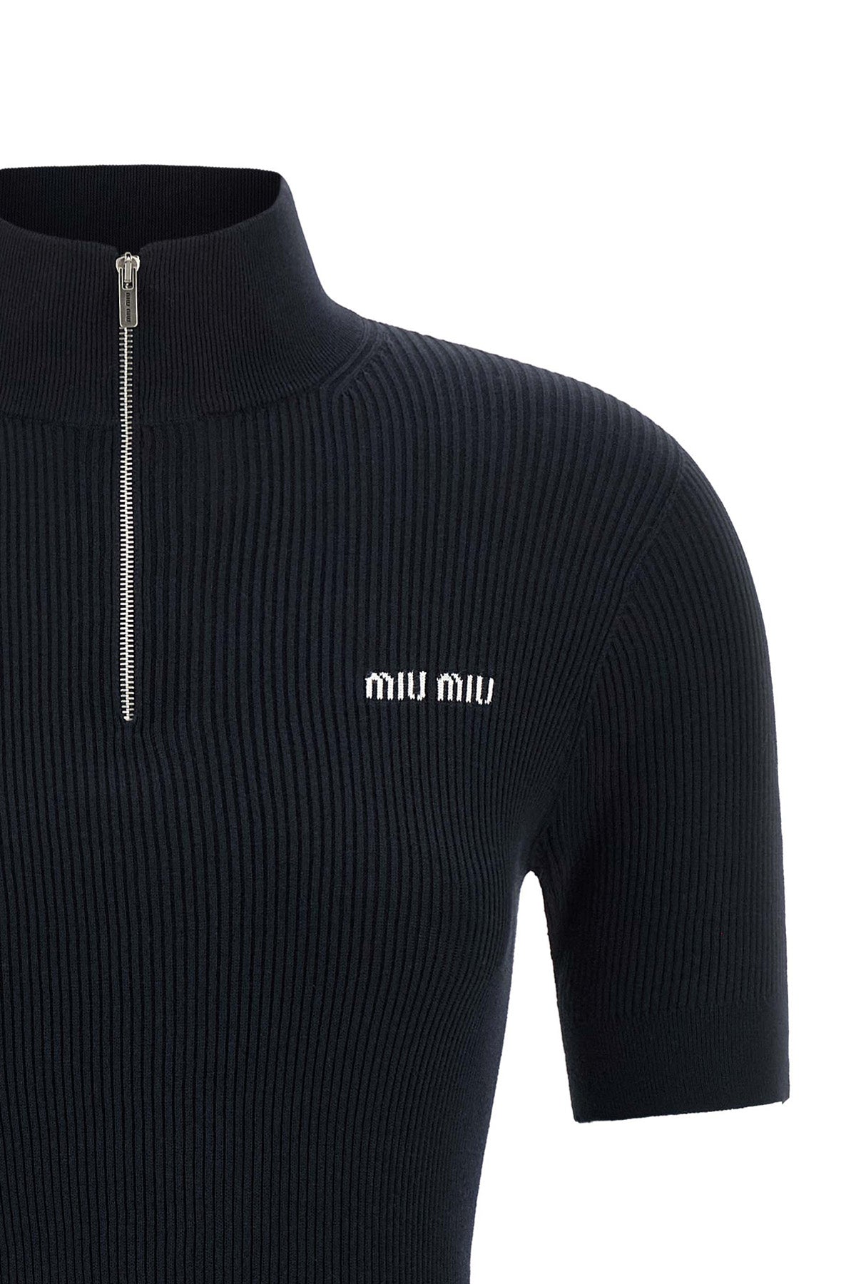 the miu miu ribbed knit mini dress is made of pure cotton
