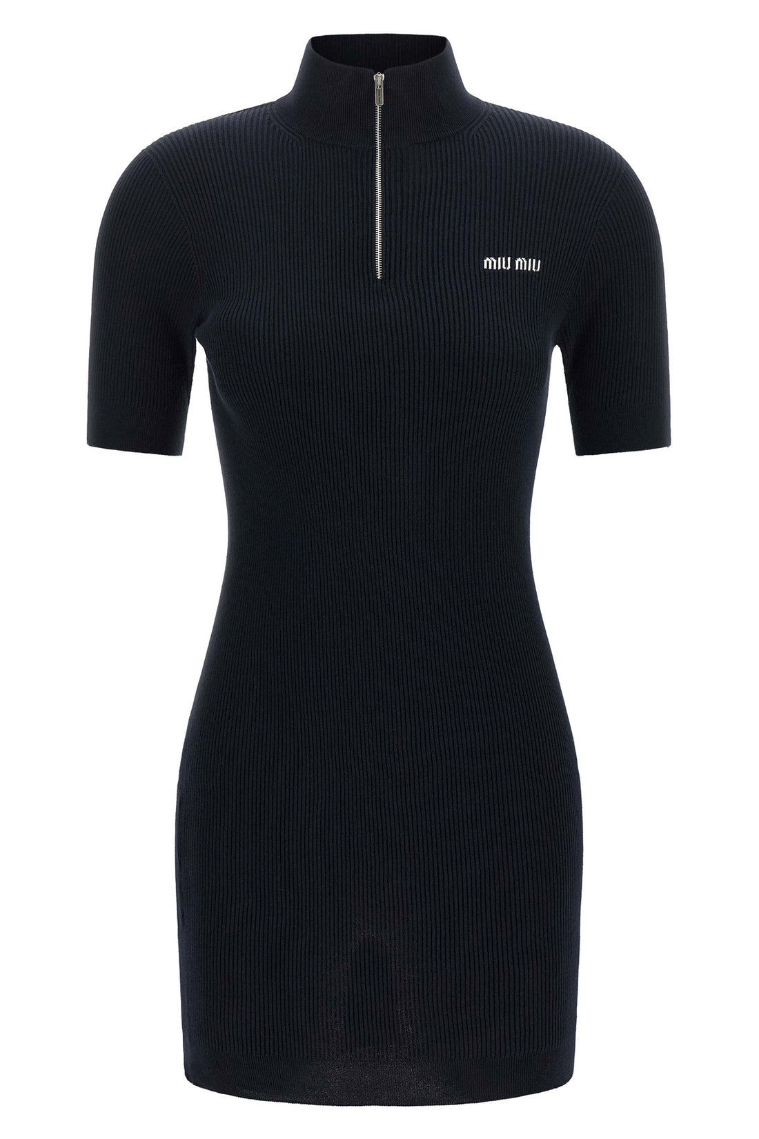 MIU MIU 38 the miu miu ribbed knit mini dress is made of pure cotton