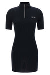 the miu miu ribbed knit mini dress is made of pure cotton