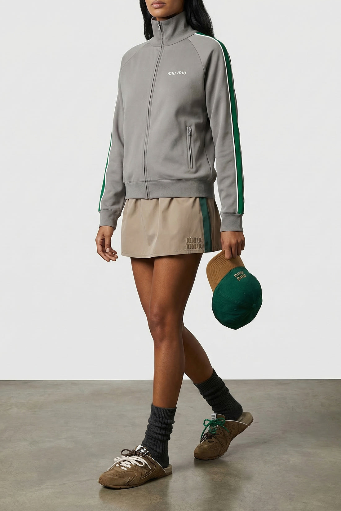 MIU MIU 38 tech yarn sweatshirt