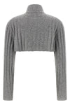 ribbed wool knit cropped cardigan