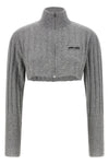 ribbed wool knit cropped cardigan