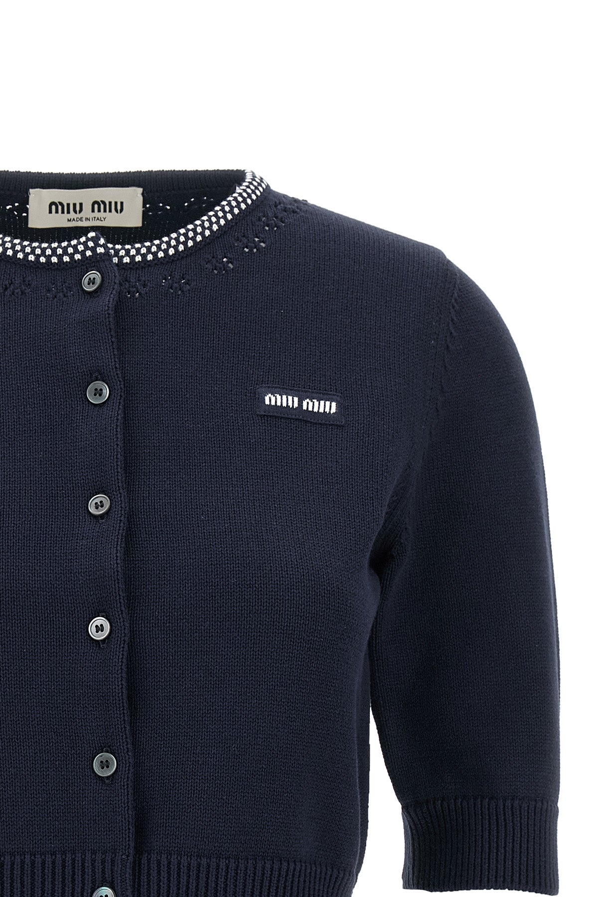 7 fineness shaved cotton cardigan