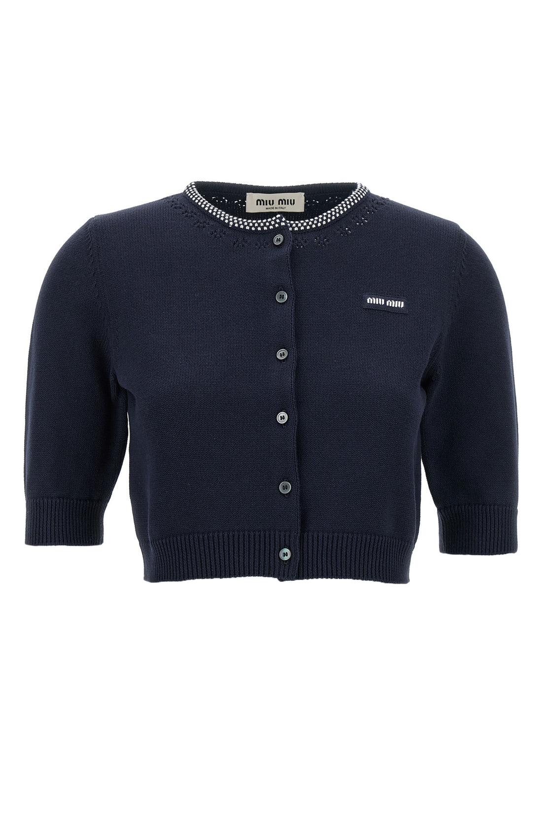 MIU MIU 40 7 fineness shaved cotton cardigan