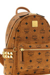 the mcm stark mini backpack is made of the famous visetos canvas