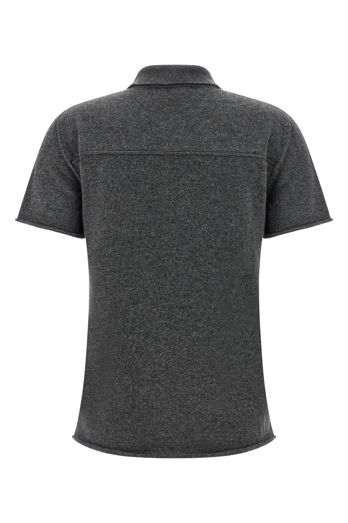 mélange cashmere polo shirt