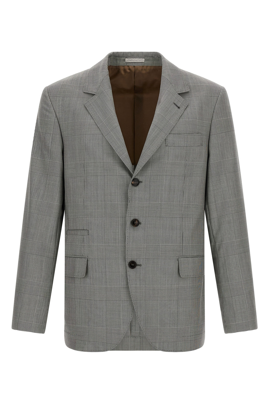 BRUNELLO CUCINELLI 48 prince of wales blazer in 150s virgin wool