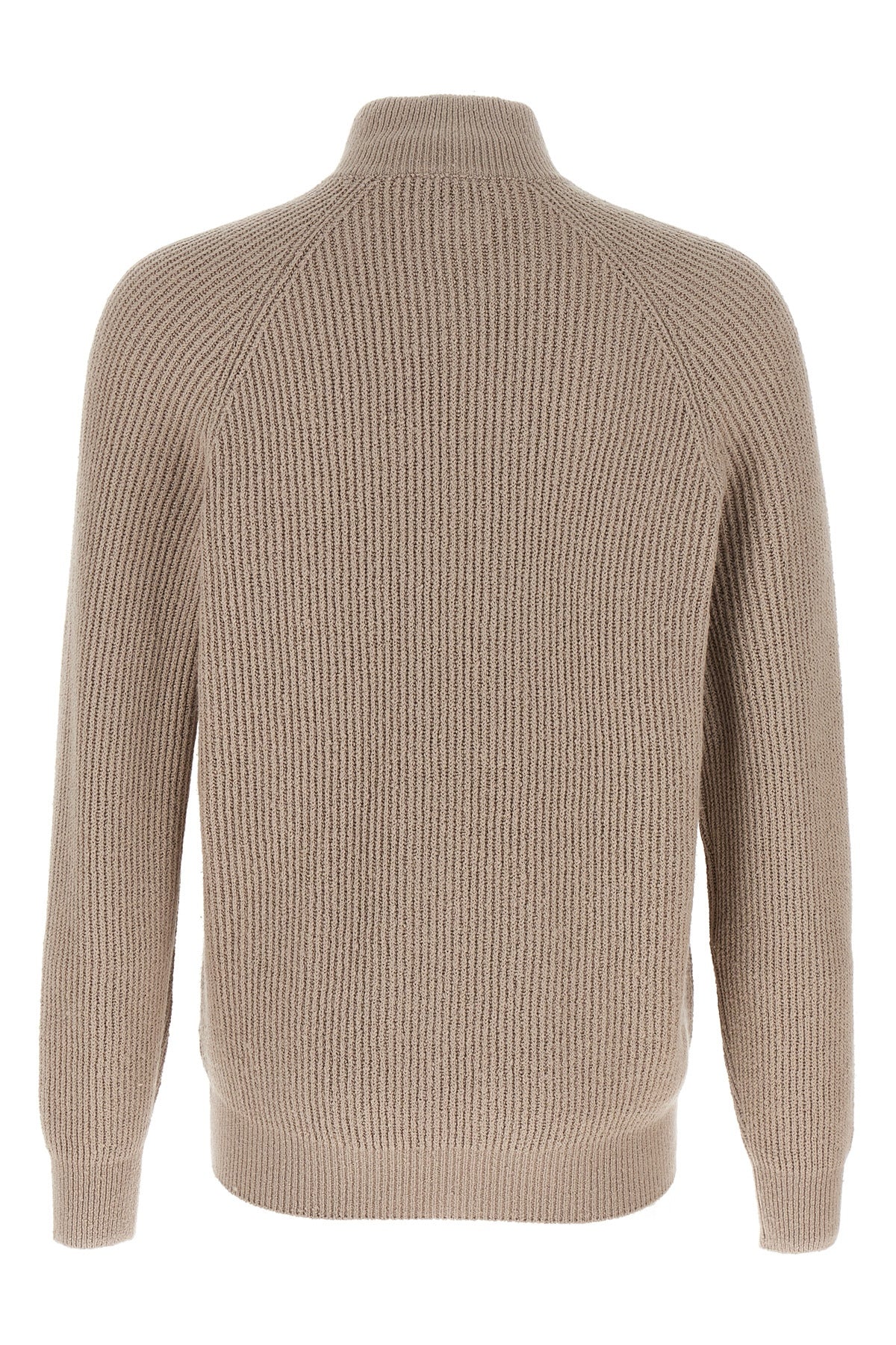 english half-ribbed cotton gauze cardigan