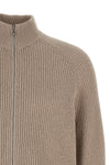 english half-ribbed cotton gauze cardigan