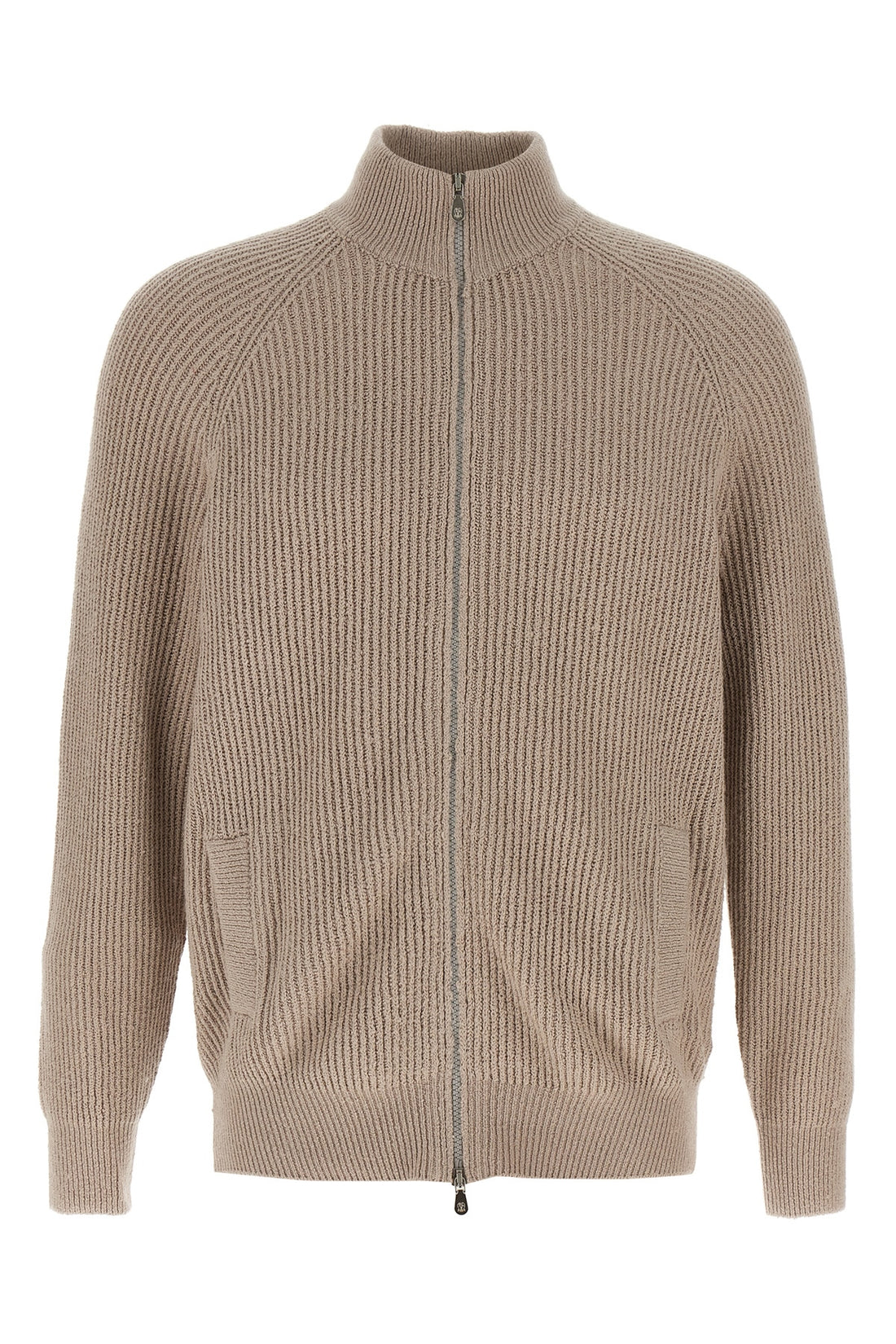 BRUNELLO CUCINELLI 48 english half-ribbed cotton gauze cardigan