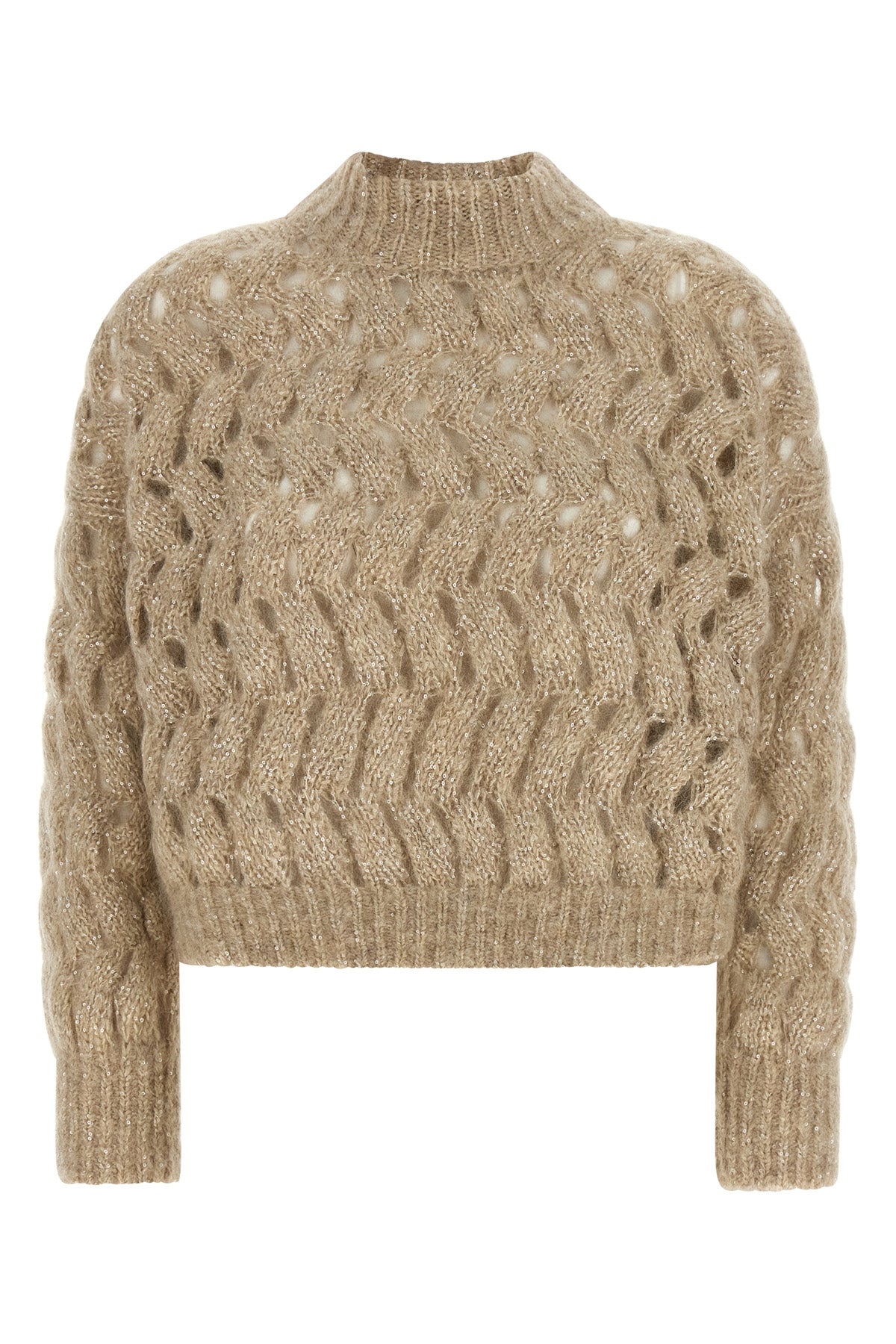 the brunello cucinelli dazzling waves turtleneck sweater exemplifies knitwear