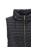 villan vest in polished technical fabric quilted and goose feather padding