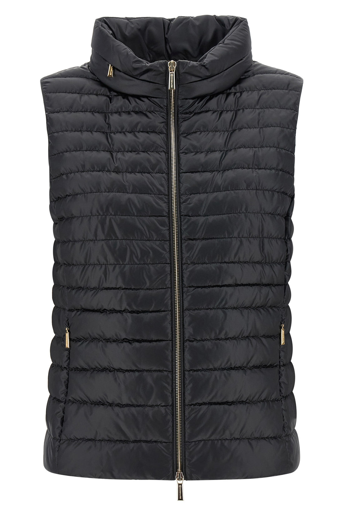 MOORER 42 villan vest in polished technical fabric quilted and goose feather padding