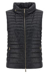 villan vest in polished technical fabric quilted and goose feather padding