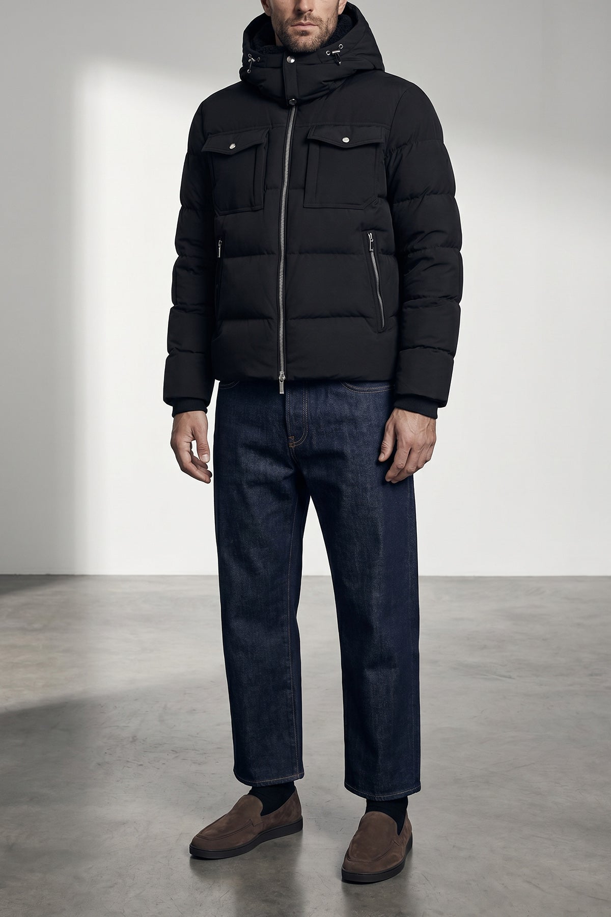alarick bomber jacket - acqua line (1 umbrella) in water-repellent resin bie