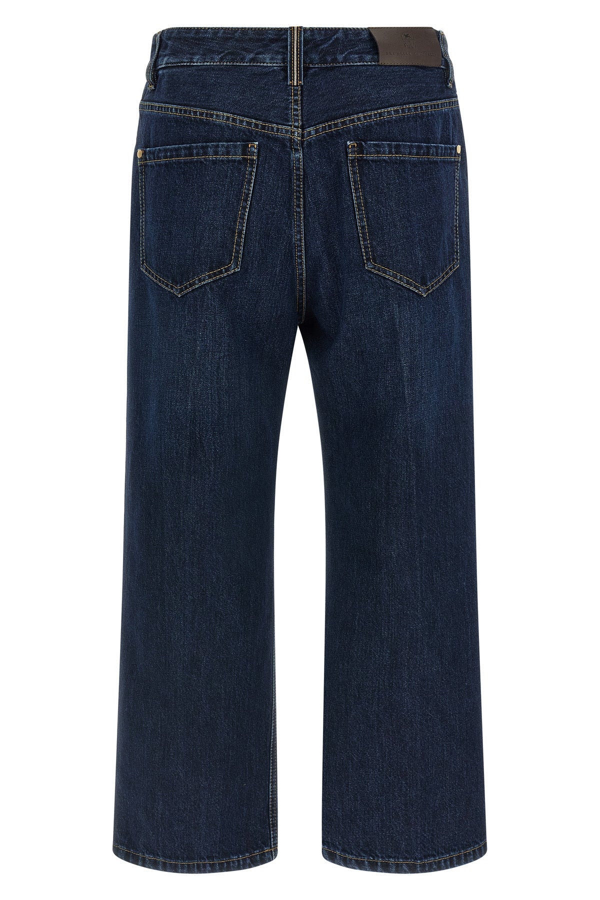 stone-washed rigid cotton denim jeans