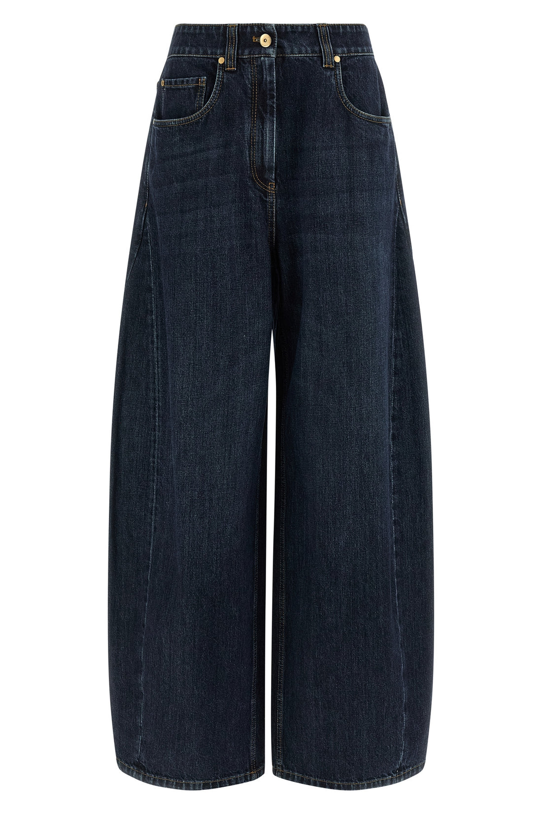 BRUNELLO CUCINELLI 38 the wide barrel stone-washed cotton denim jeans