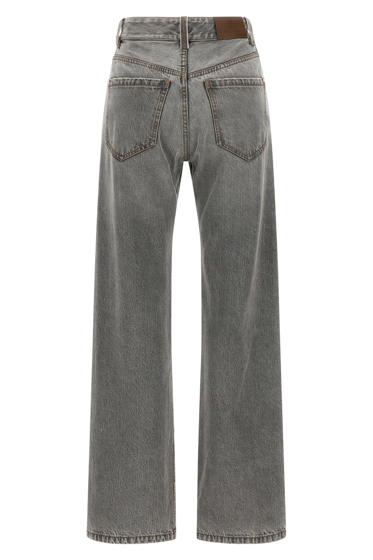 brunello cucinelli contemporary loose pure cotton jeans feature a straight-leg