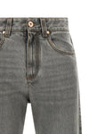 brunello cucinelli contemporary loose pure cotton jeans feature a straight-leg