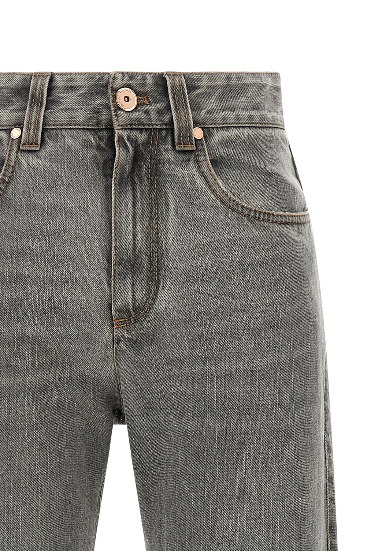 brunello cucinelli contemporary loose pure cotton jeans feature a straight-leg