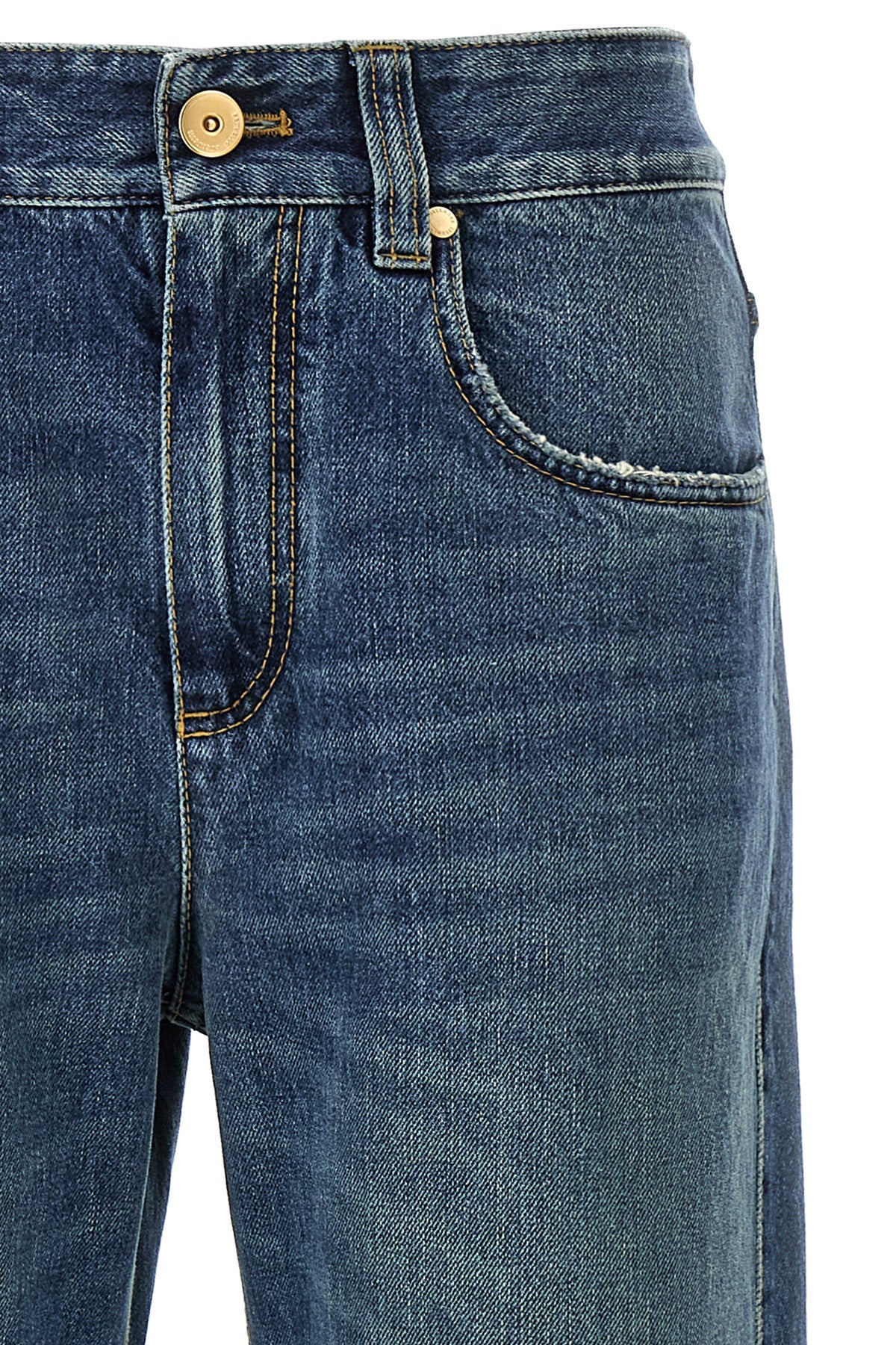 contemporary loose lightweight stonewashed cotton denim jeans
