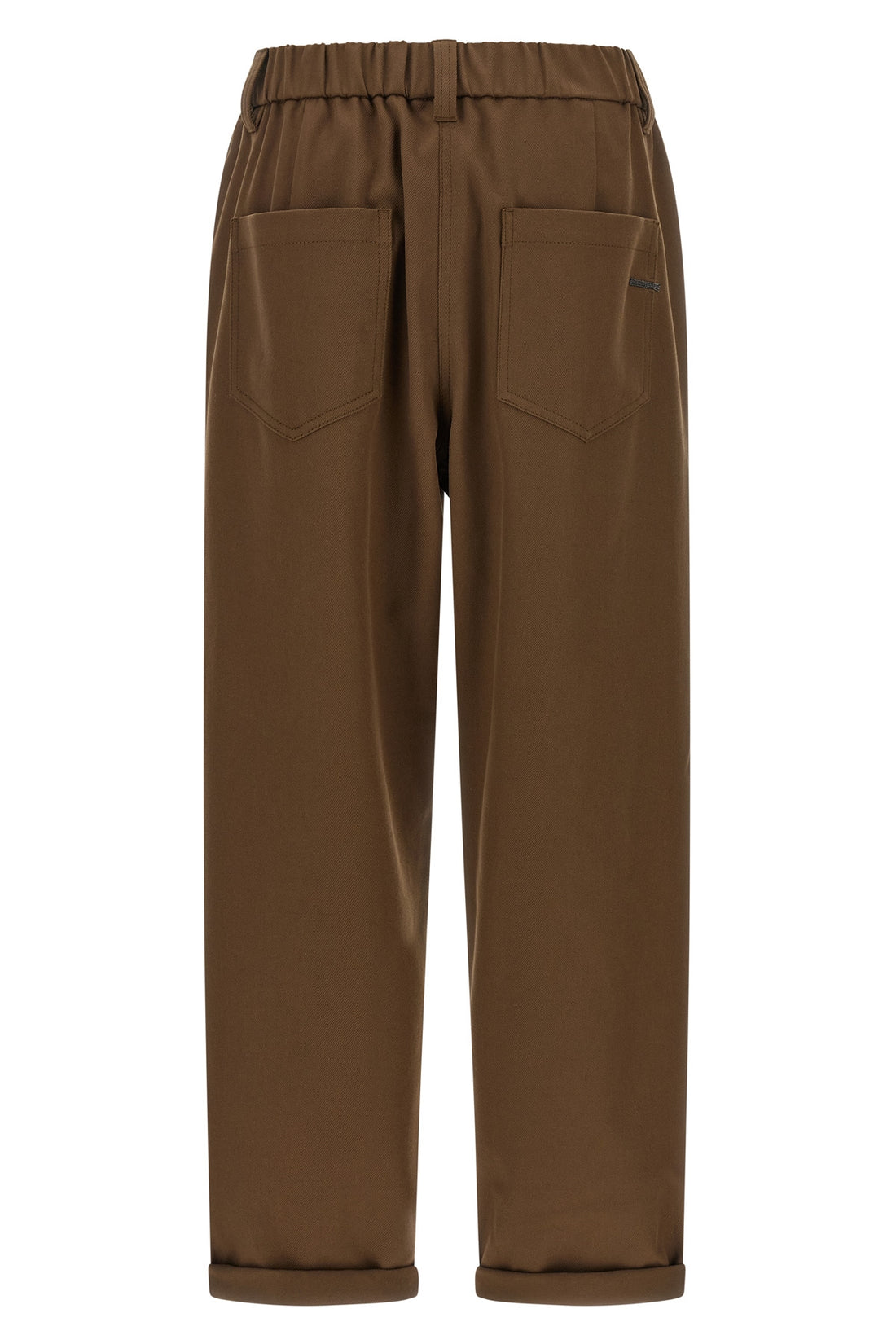 BRUNELLO CUCINELLI 36 baggy pull-on stretch cotton cover trousers