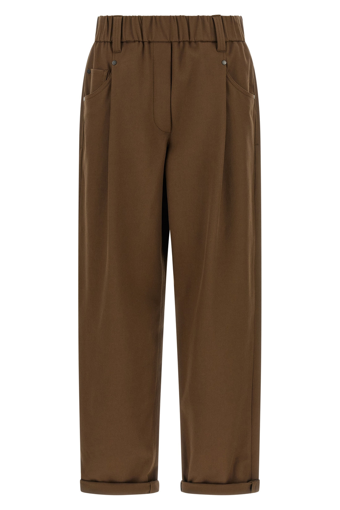 BRUNELLO CUCINELLI 36 baggy pull-on stretch cotton cover trousers