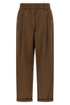 baggy pull-on stretch cotton cover trousers