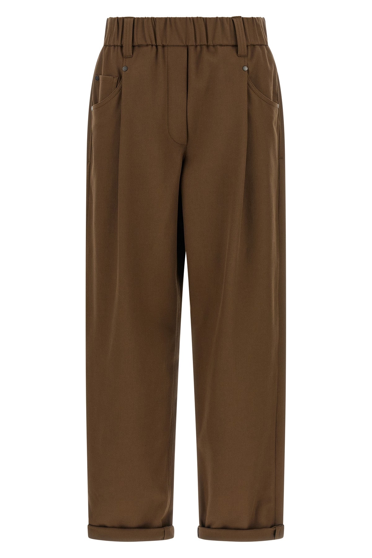 baggy pull-on stretch cotton cover trousers