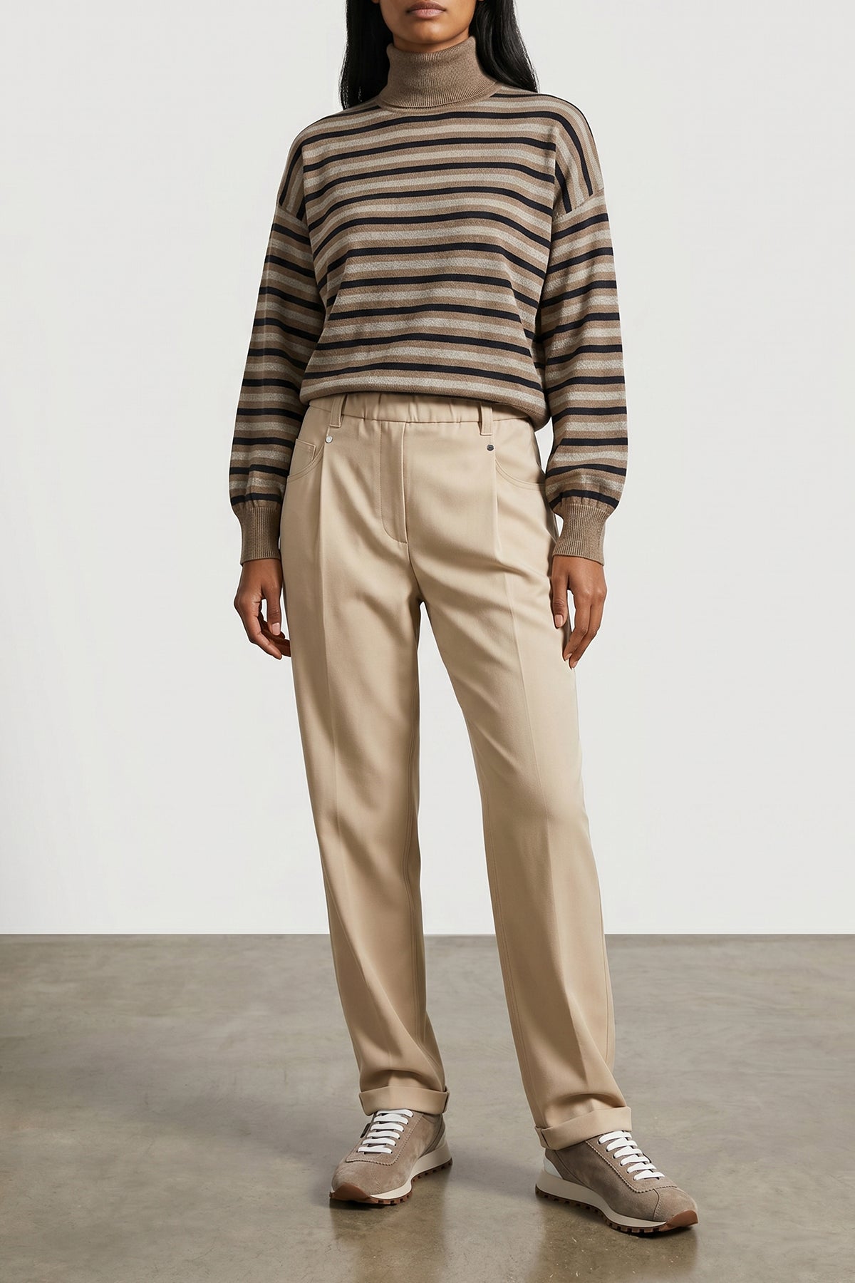baggy pull-on stretch cotton cover trousers