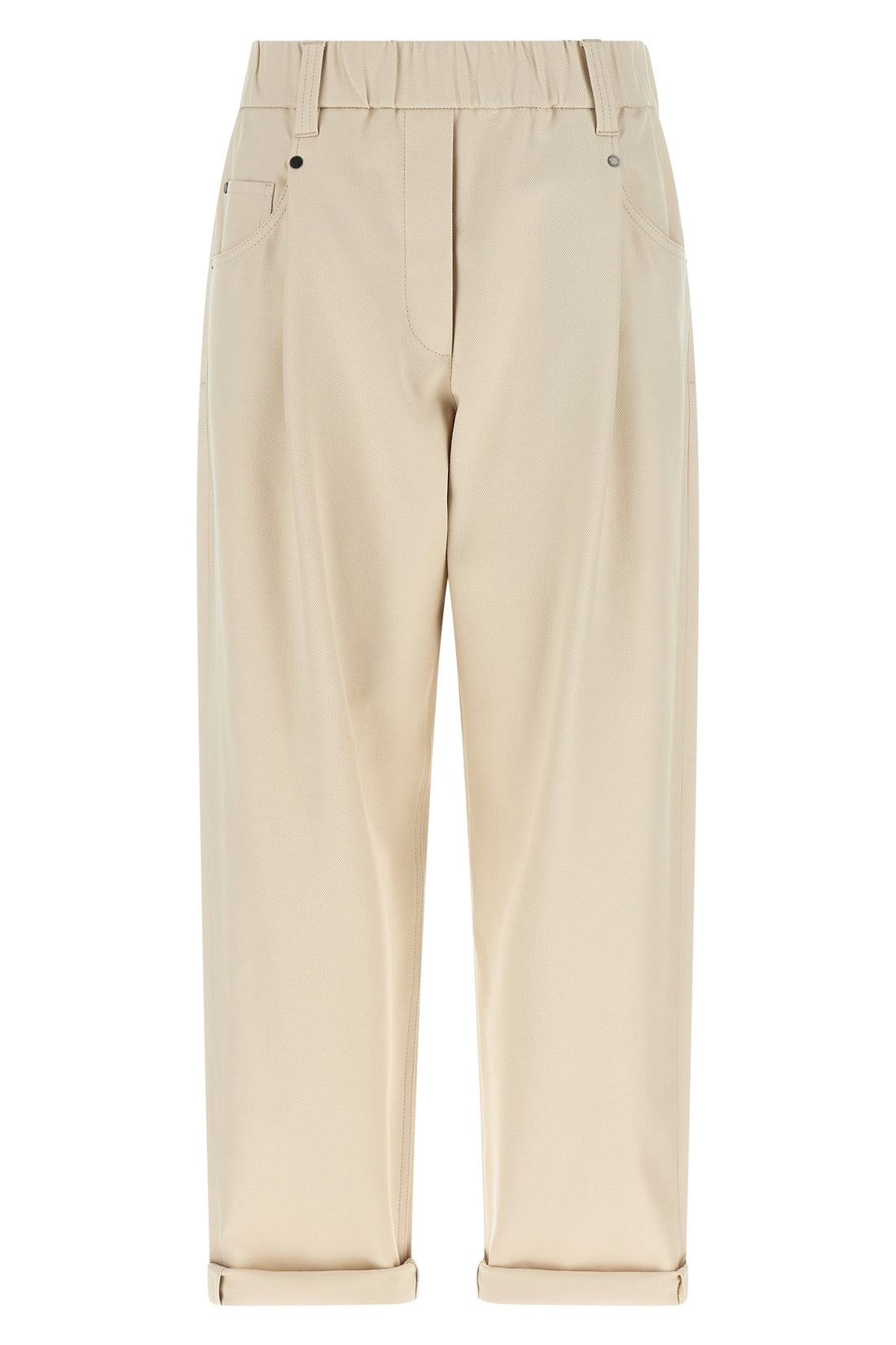 BRUNELLO CUCINELLI 38 baggy pull-on stretch cotton cover trousers