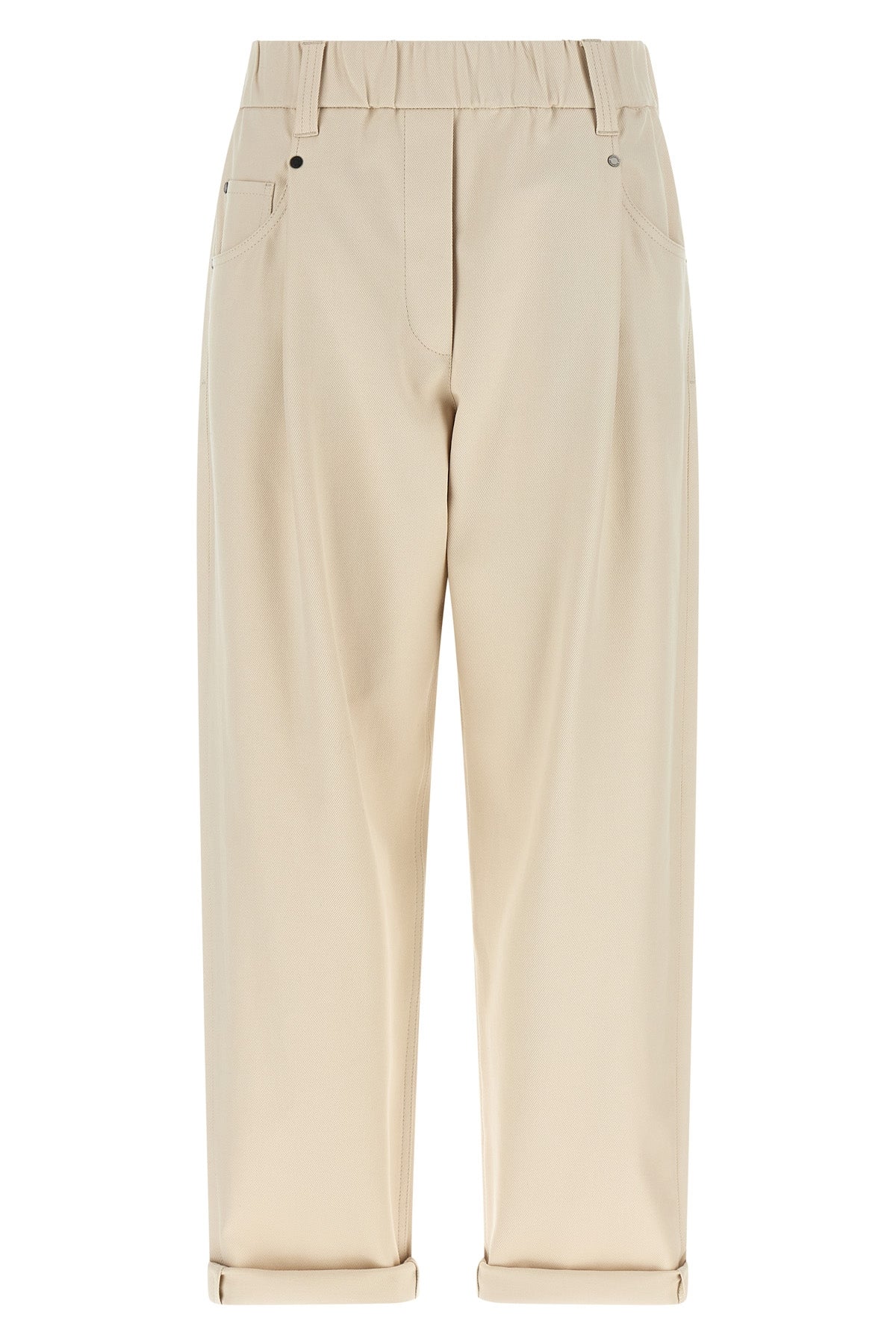 baggy pull-on stretch cotton cover trousers