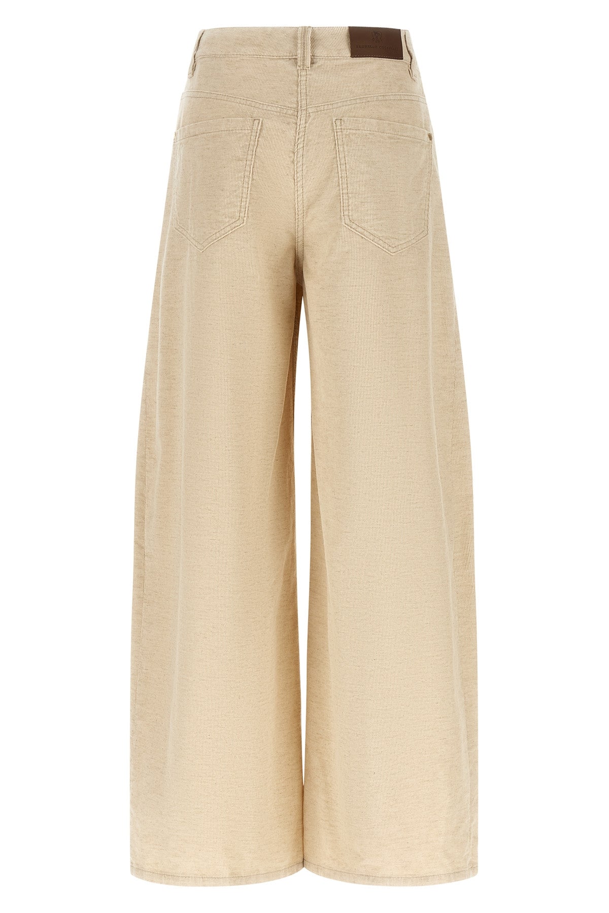 the wide barrel cotton and linen blend corduroy pants