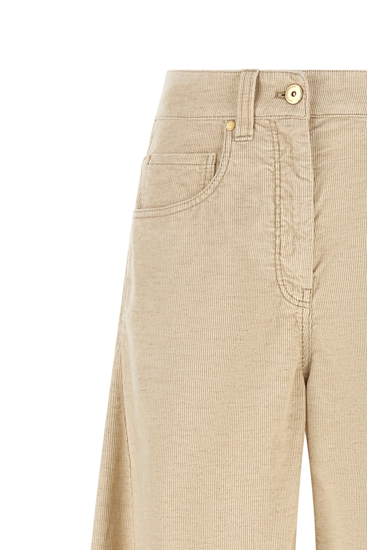 the wide barrel cotton and linen blend corduroy pants