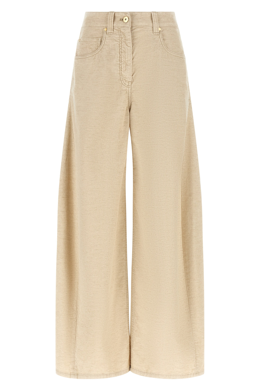 BRUNELLO CUCINELLI 34 the wide barrel cotton and linen blend corduroy pants