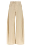 the wide barrel cotton and linen blend corduroy pants