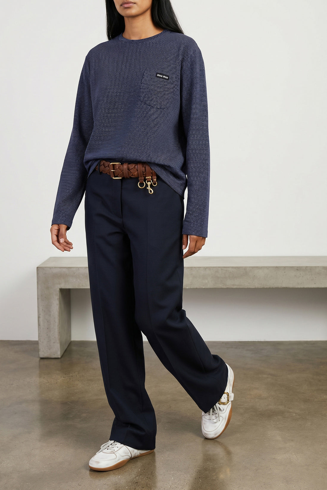MIU MIU 38 workwear-inspired tailored kid mohair pants