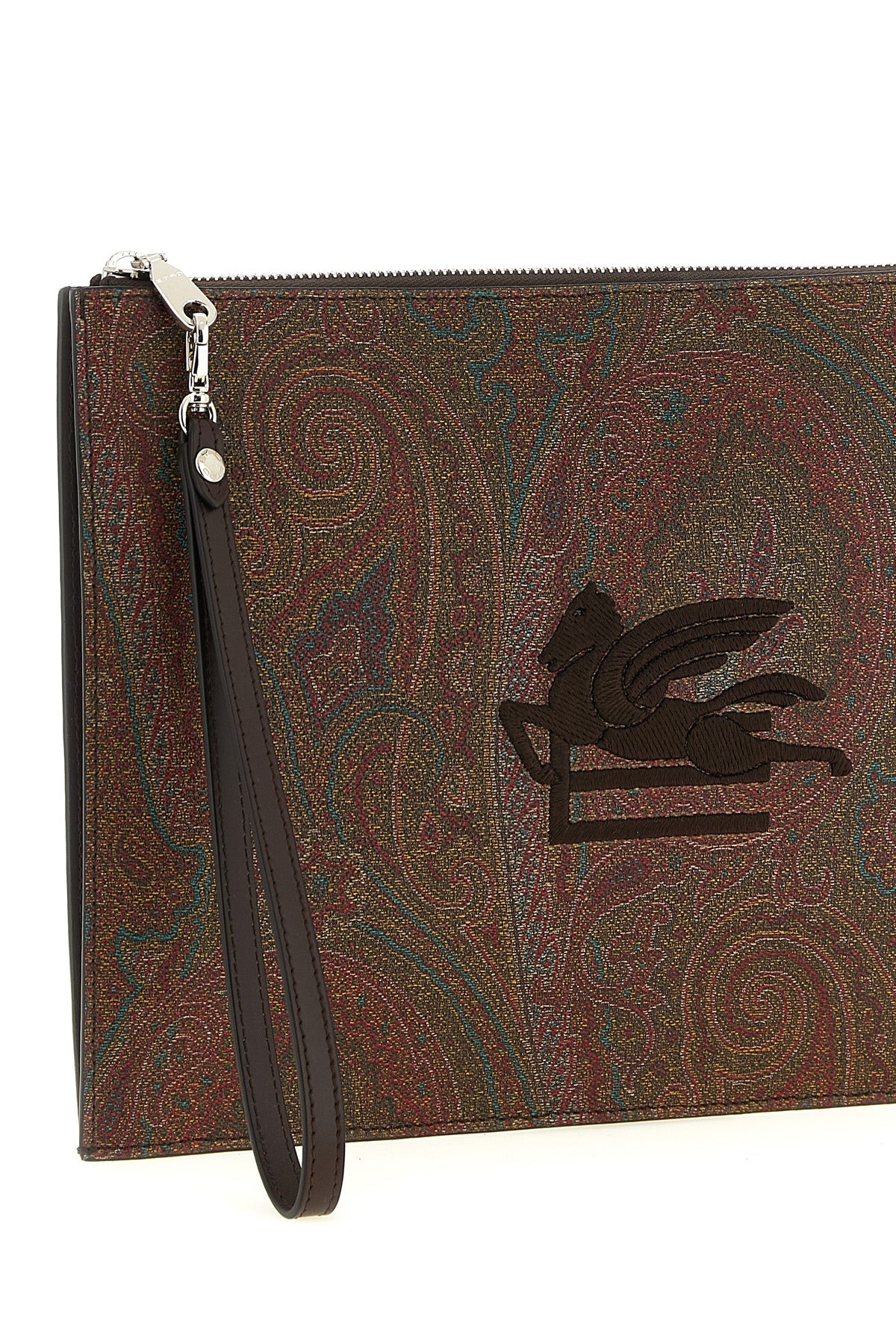 the etro essential arnica clutch defines the contemporary design of accessorie