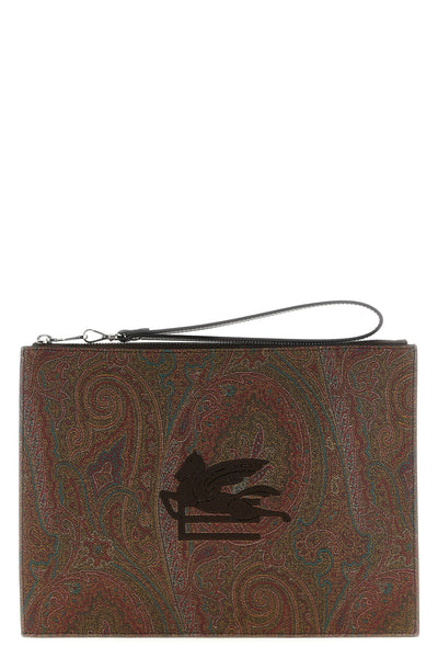 the etro essential arnica clutch defines the contemporary design of accessorie