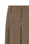 prince of wales patterned virgin wool pants woven