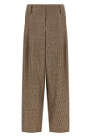 prince of wales patterned virgin wool pants woven