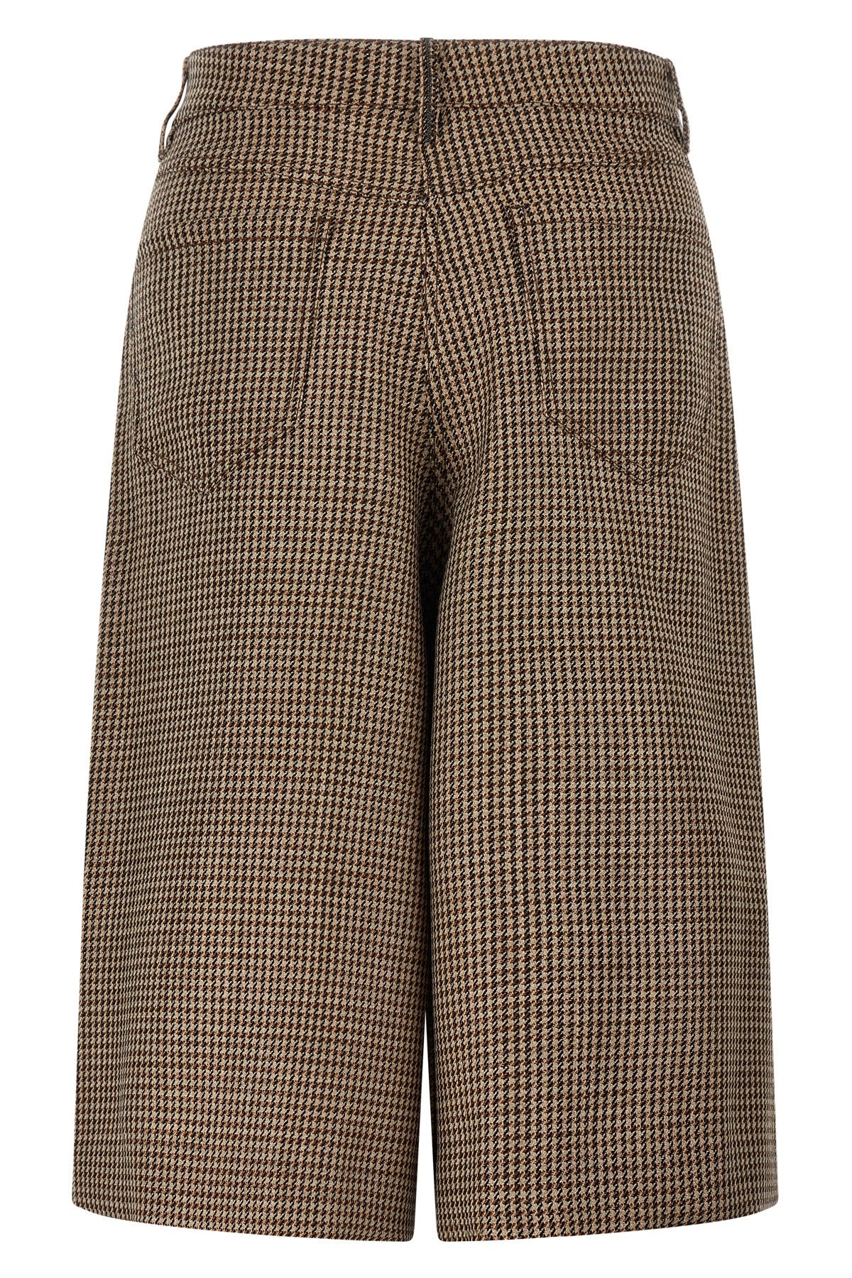 prince of wales patterned virgin wool bermuda shorts woven