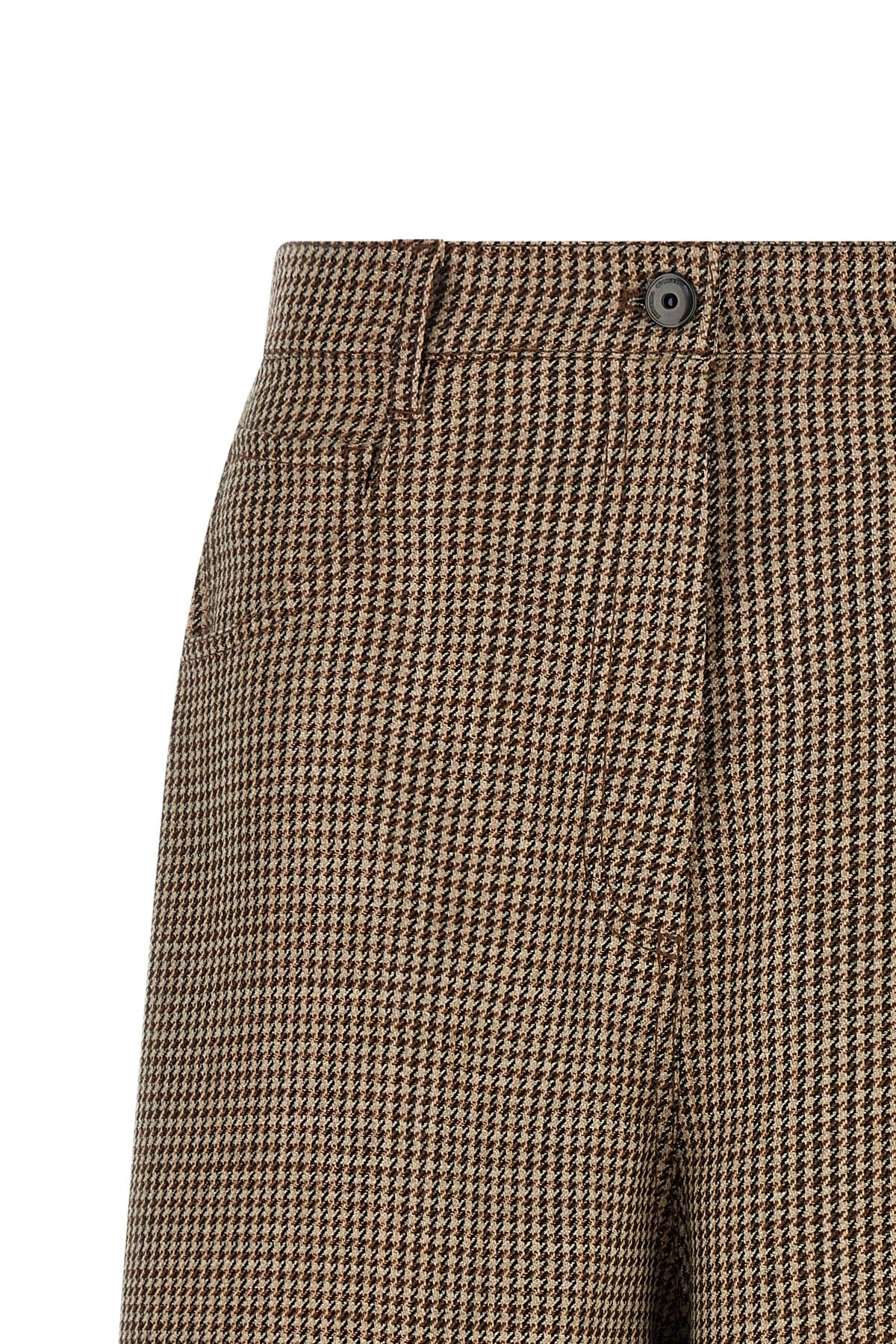prince of wales patterned virgin wool bermuda shorts woven