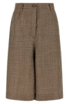 prince of wales patterned virgin wool bermuda shorts woven